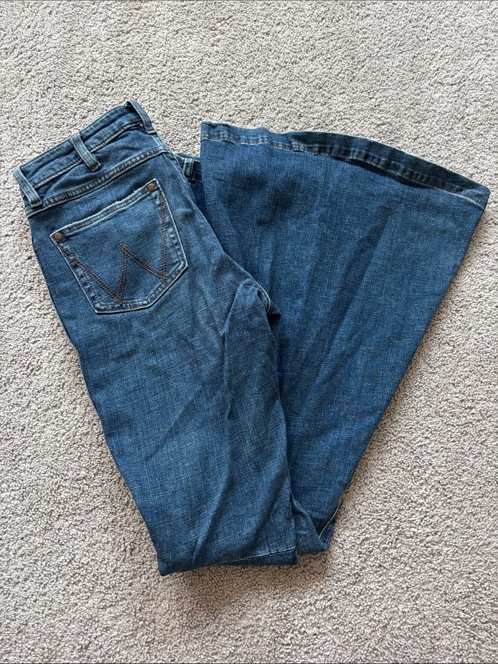 Wrangler Dark Blue Flare Jeans - Wide Leg